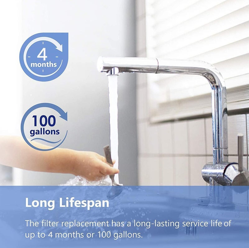 Overbest Faucet Water Filter, Replacement for Brita® Filter, Brita® Faucet 36311 on Tap Water Filtration System, 100 Gallons or 4 Months, White (2 Packs) - Image 4